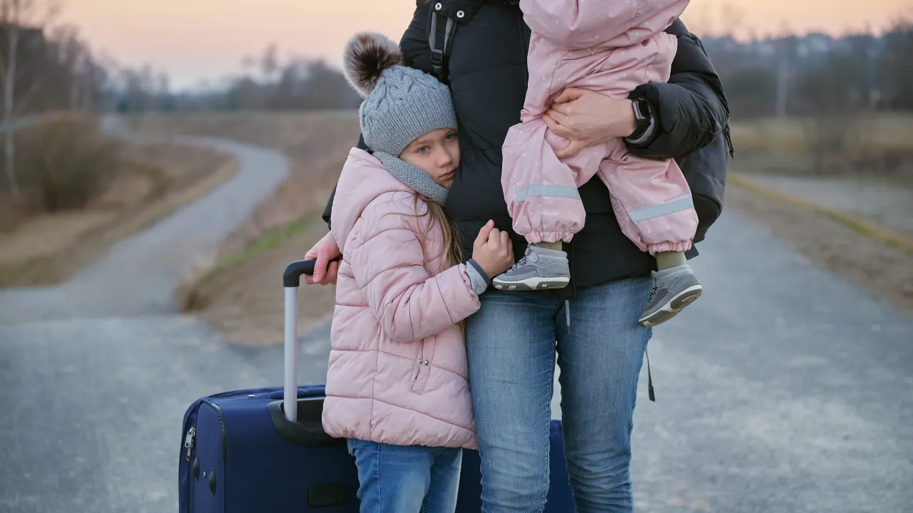 vluchtelingenvrouw en kinderen